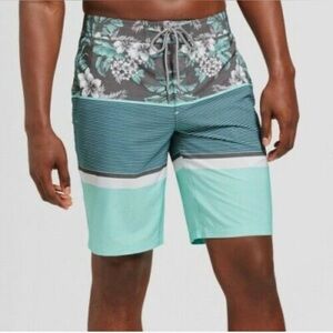 GOOD FELLOW 10” BOARD-SHORTS BIG & TALL FLORAL BEACHY COSTAL NEW SIZE 48